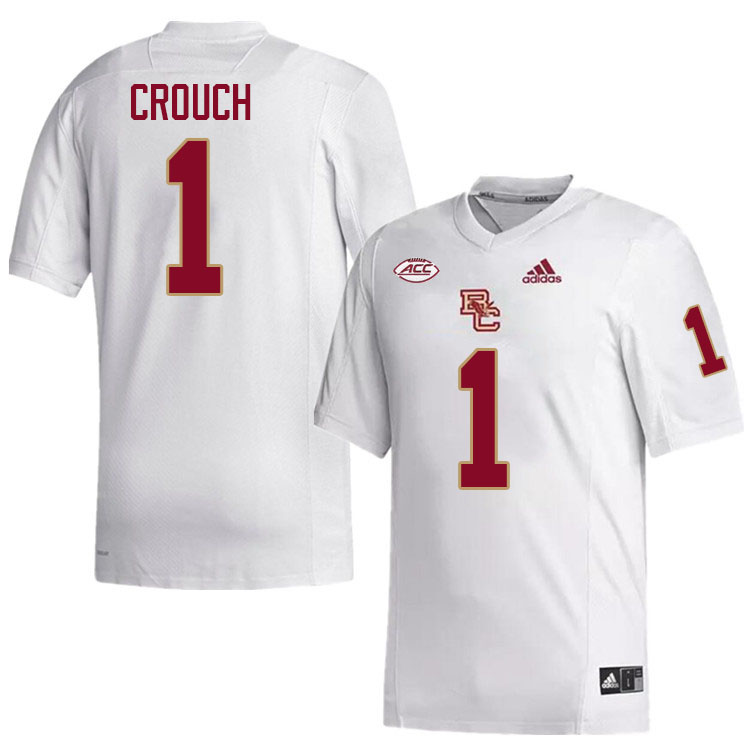 Boston College Eagles #1 Daveon Crouch College Football Jerseys Stitched-White